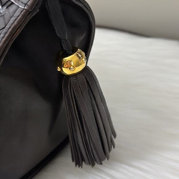 BALLY HandBag Leather Brown Gold Authentic - Picture 8 of 13